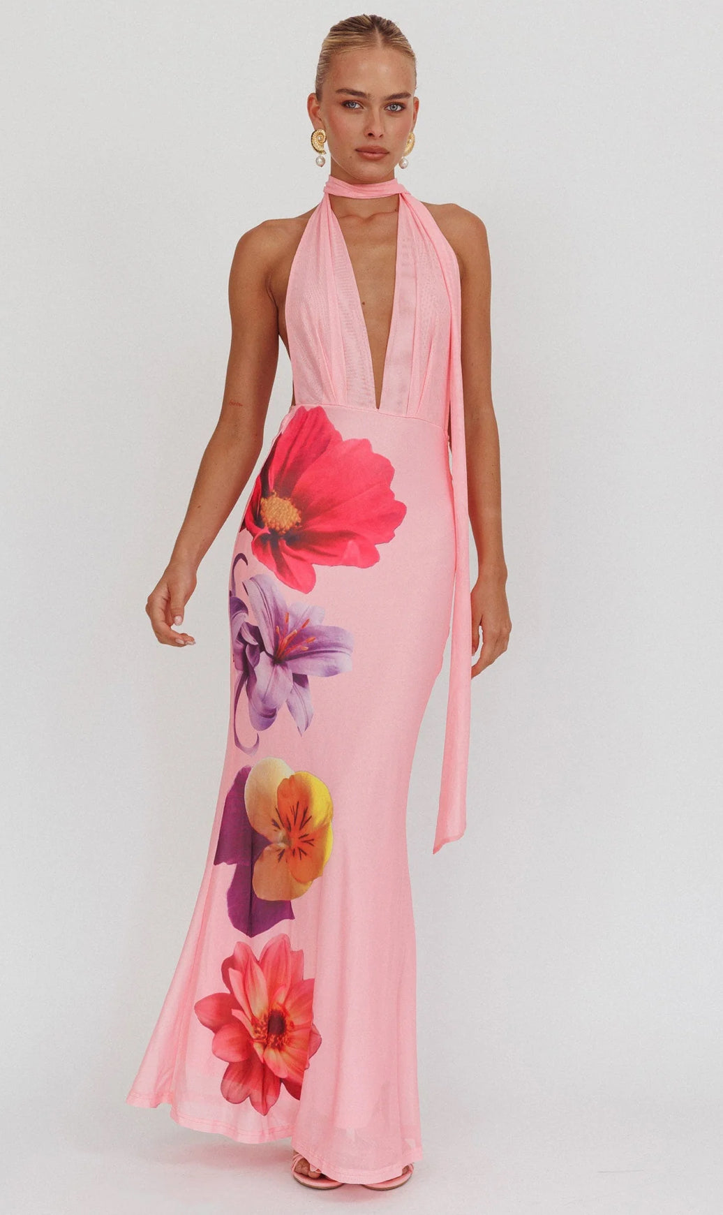 Robe fleuris rose