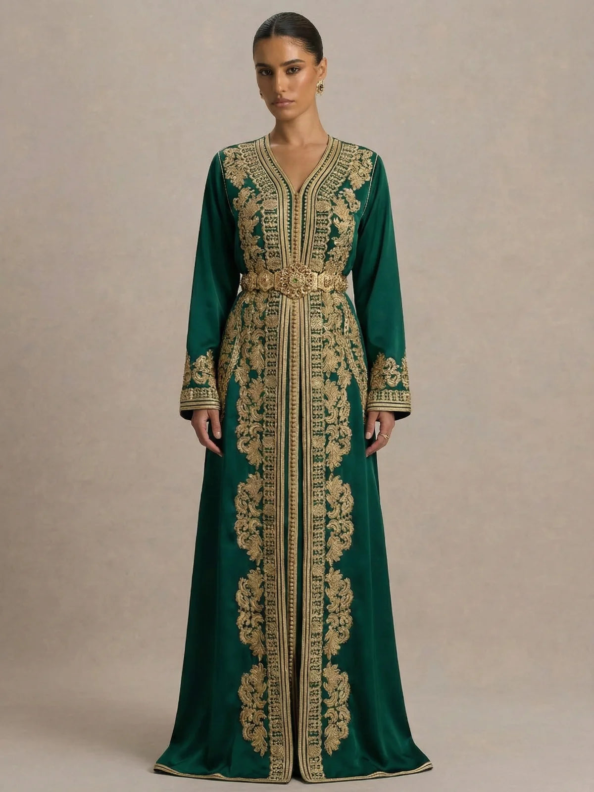Caftan Émeraude Impérial – Noblesse & Orfèvrerie