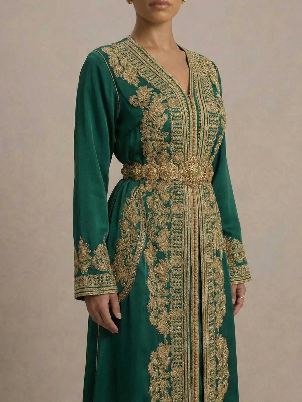 Caftan Émeraude Impérial – Noblesse & Orfèvrerie